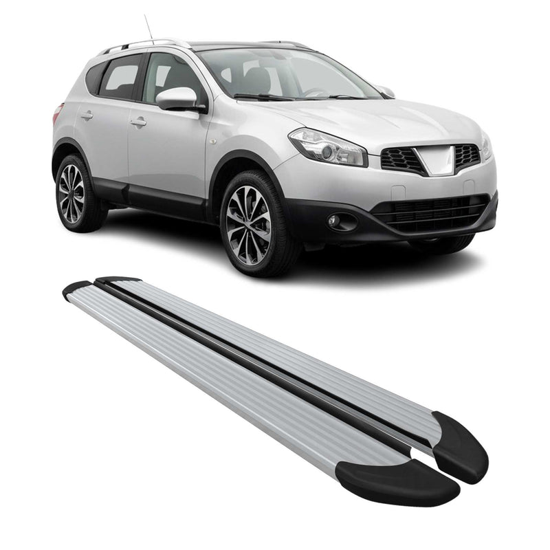 Seitenschweller Trittbretter Schweller für Nissan Qashqai J10 2006-2014 Alu Grau