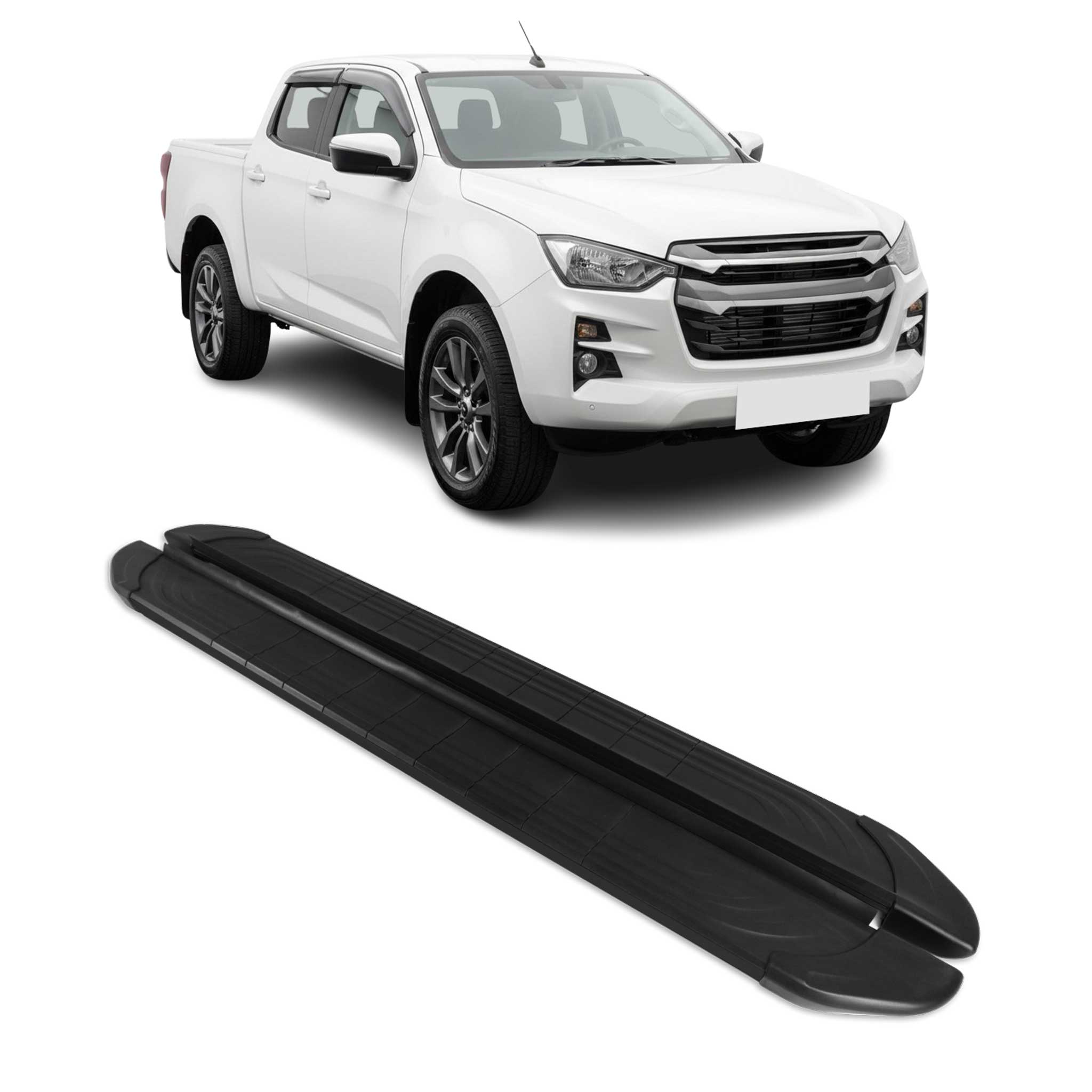 Trittbretter Seitenschweller für Isuzu D-max III 2019-2026 Schwarz Aluminium
