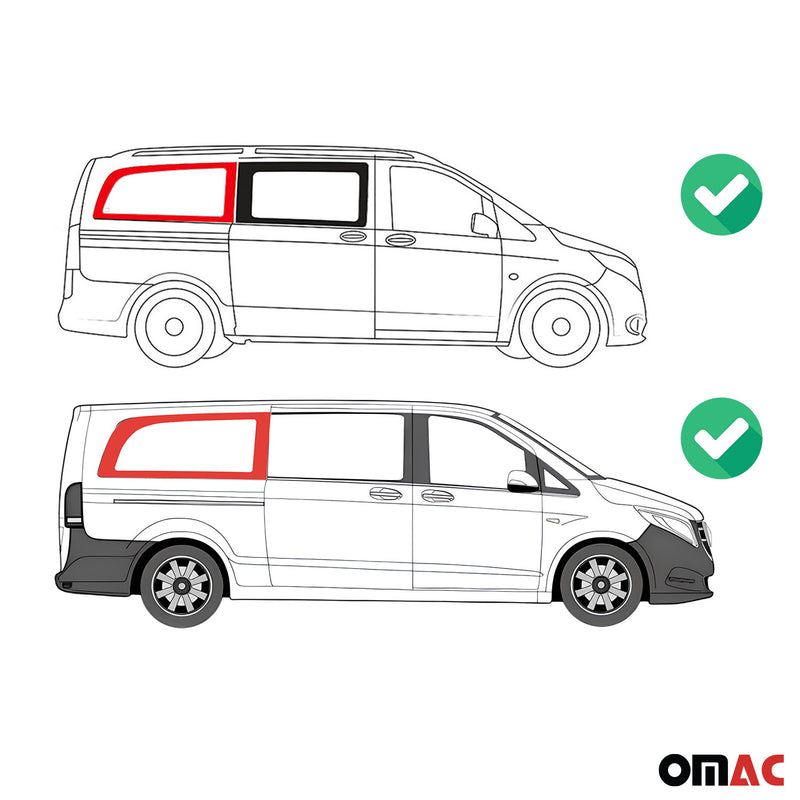 Seitenfenster Auto für Mercedes Vito W447 2014-2024 Rechts L2