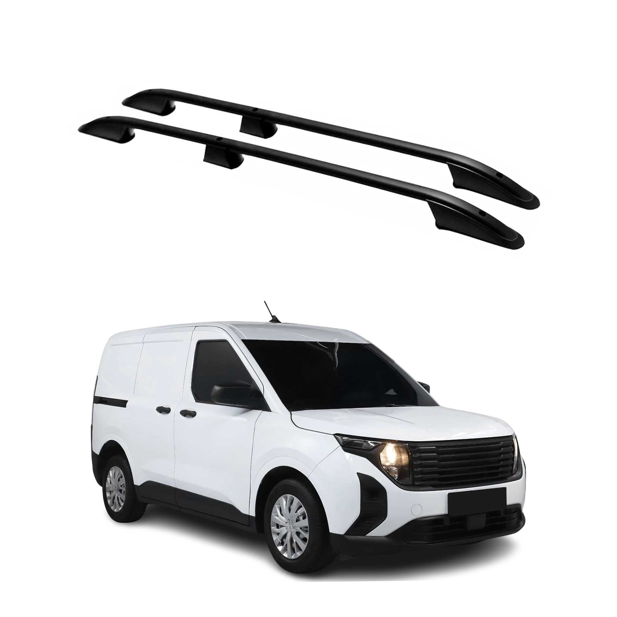 Dachreling Relingträger für Ford Tourneo Courier 2023-2026 Alu Schwarz 2 tlg