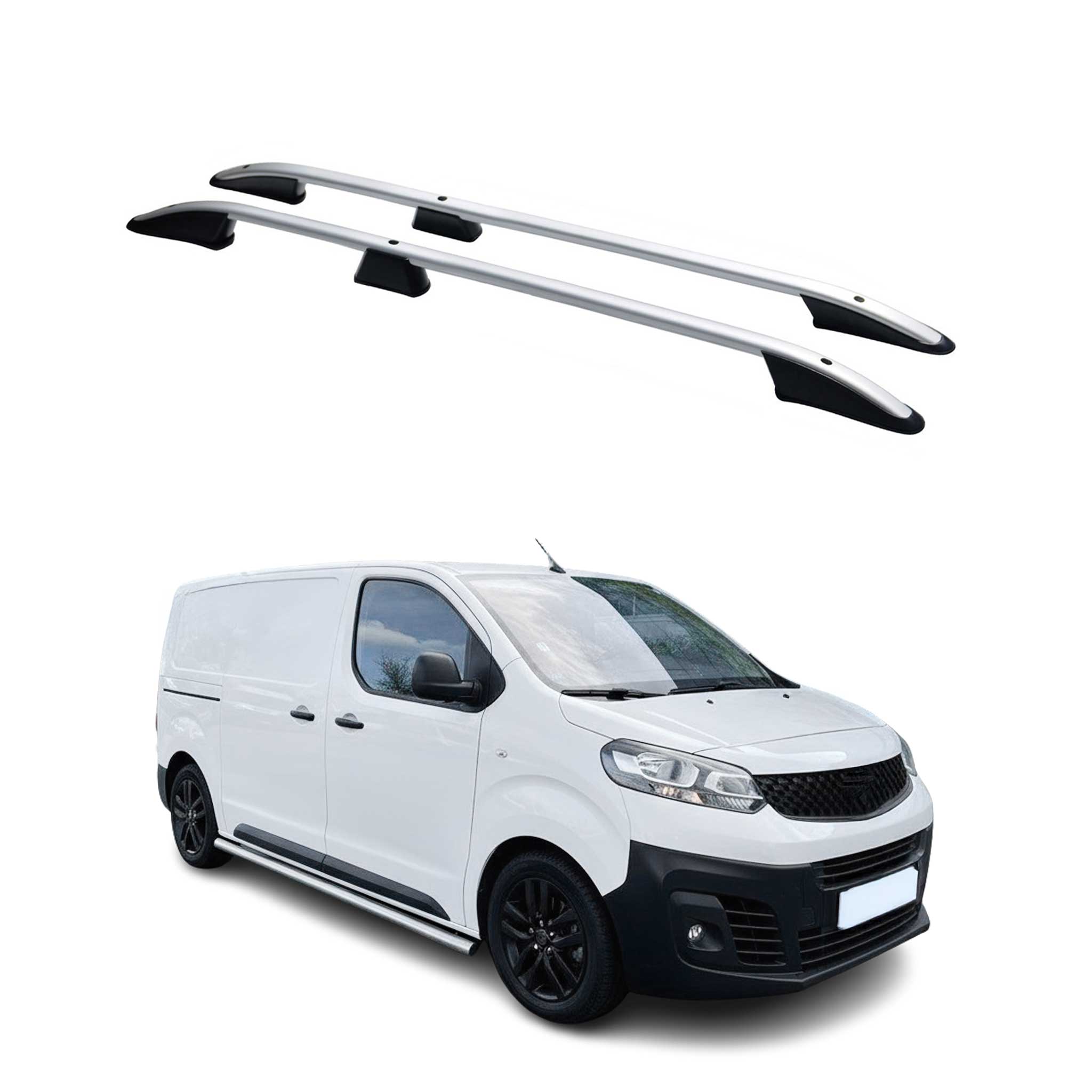 Dachreling Dachgepäckträger für Fiat Scudo / Ulysse 2022-2026 L2 Alu Silber 2x
