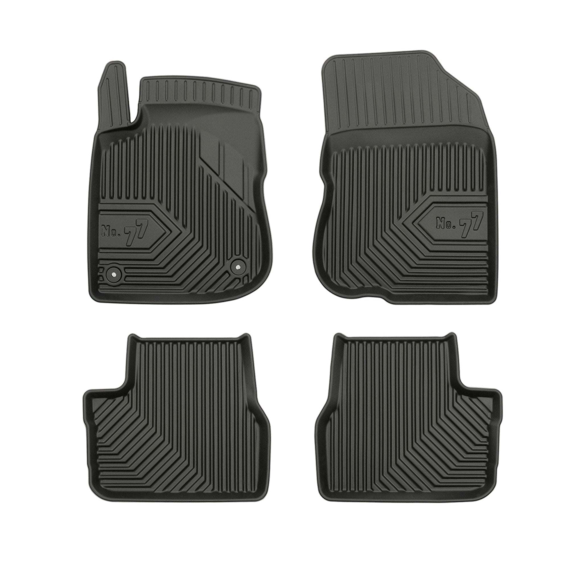 Fußmatten Gummimatten No.77 für Peugeot 208 I 2012-2019 TPE Schwarz 4 Teile