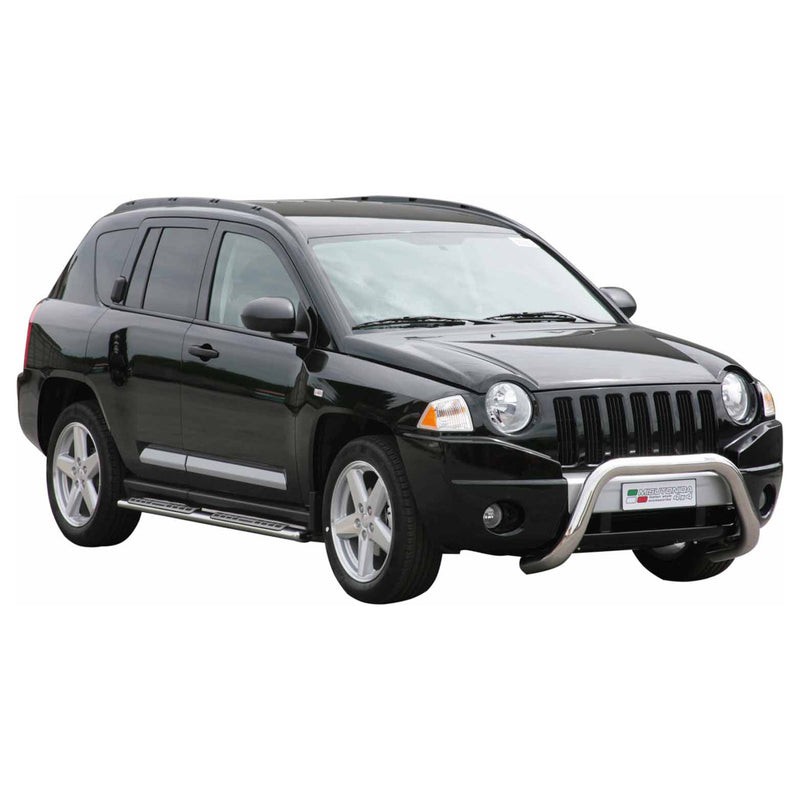 Edelstahl Seitenschweller Schwellerrohre für Jeep Compass 2007-2010 Silber