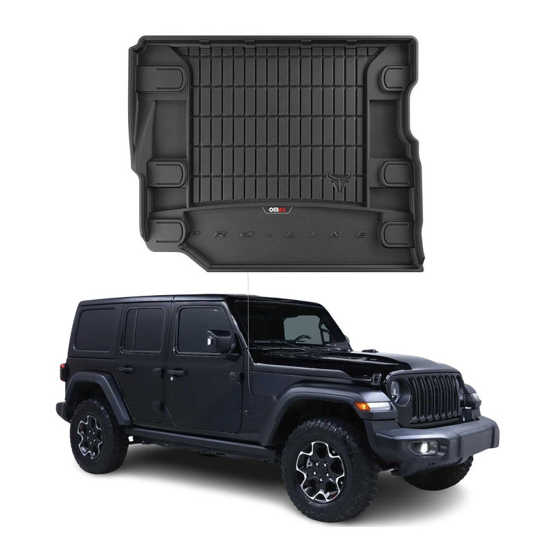 OMAC Gummi Kofferraumwanne für Jeep Wrangler Unlimited JL 2018-2025 TPE Schwarz