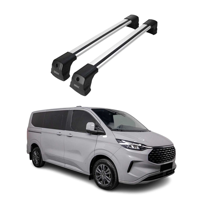Dachträger für Ford Transit Custom / Tourneo Custom 2023-2025 75kg Alu Silber 2x