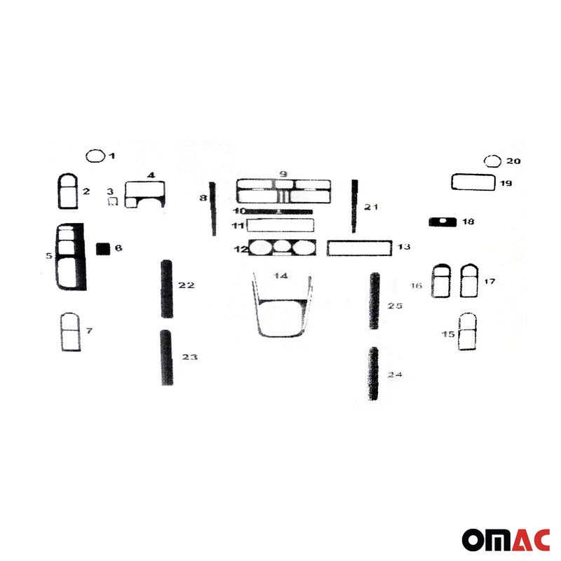 Innenraum Dekor Cockpit für VW Bora 1998-2005 Piano Schwarz Optik 25tlg