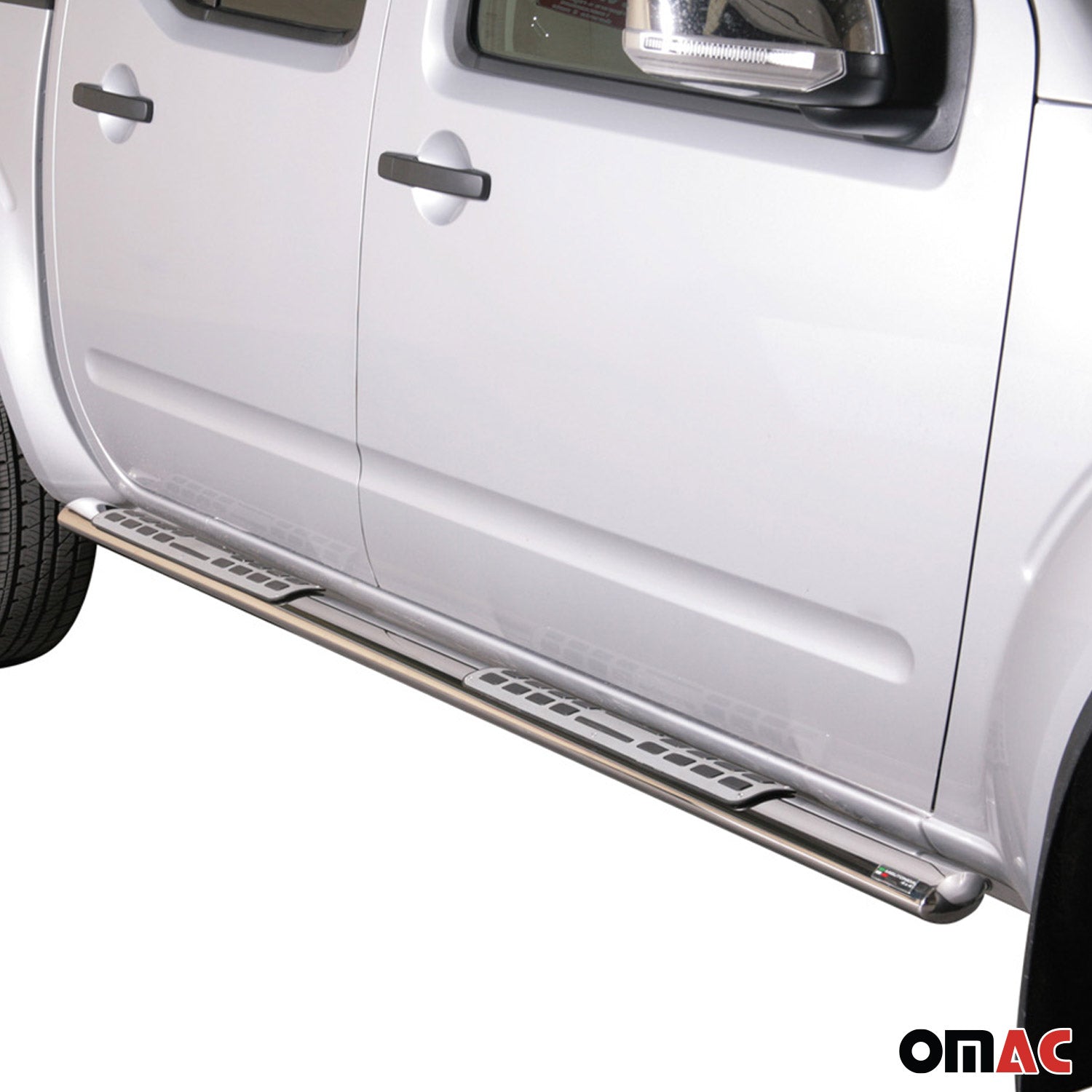 Stahl Seitenschweller Schwellerrohre für Nissan Navara Double Cab 2010-2014 Grau