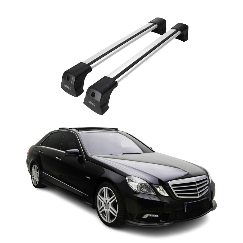 Dachträger Grundtäger für Mercedes E Klasse W212 Limo 2009-2016 75kg Alu Grau 2x