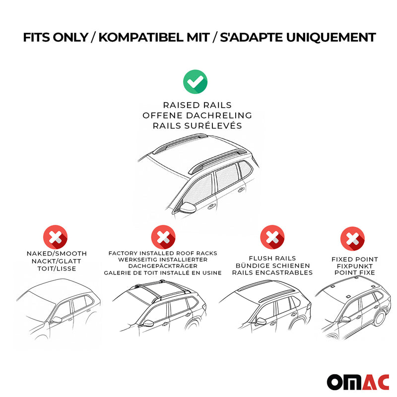 Menabo Dachträger Grundtäger für Volvo XC90 2014-2025 Aluminium Schwarz 2 tlg