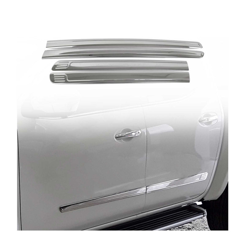 Seitentürleiste Türleisten Türschutzleiste für Nissan Navara 2006-2015 Chrom 4x