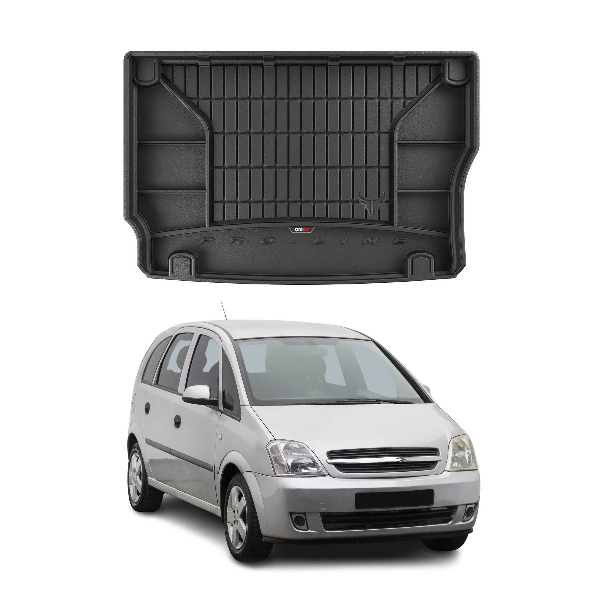 OMAC Gummi Kofferraumwanne für Opel Meriva 2003-2010 TPE Laderaumwanne Schwarz