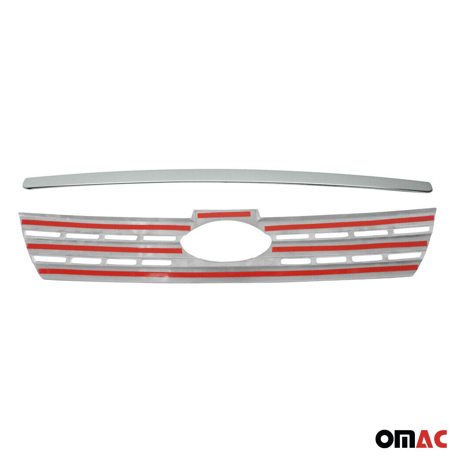 Kühlergrill Leisten Grillleisten für Ford Connect 2009-2014 Edelstahl Chrom 2x