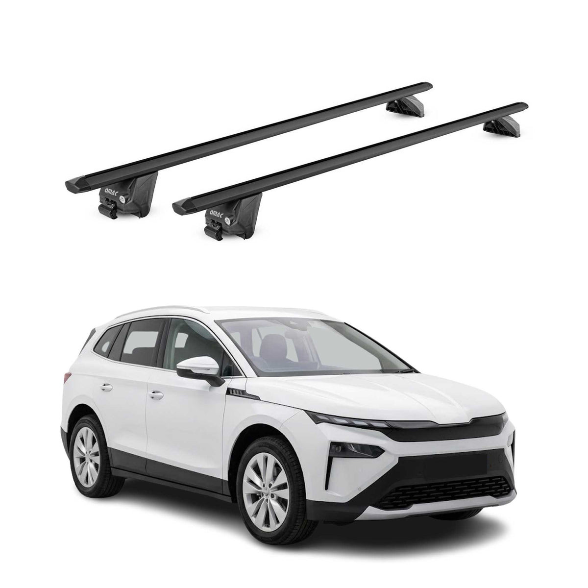 Dachträger Grundtäger für Skoda Elroq 2024-26 100kg Aluminium Schwarz 2 tlg ABE