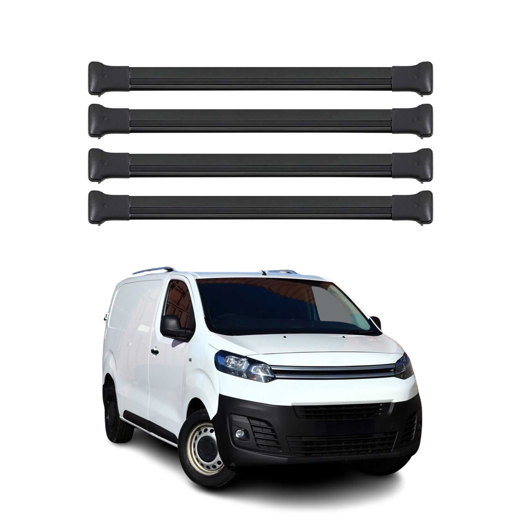 Dachträger Grundtäger für Citroen Jumpy / SpaceTourer 2016-2026 Alu Schwarz 4x
