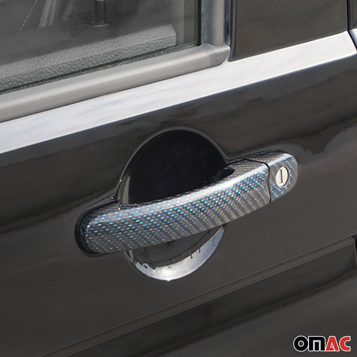 Türgriff Blende Carbon für VW Multivan 2003-2015 4Tür Kohlefaser Blau 8tlg