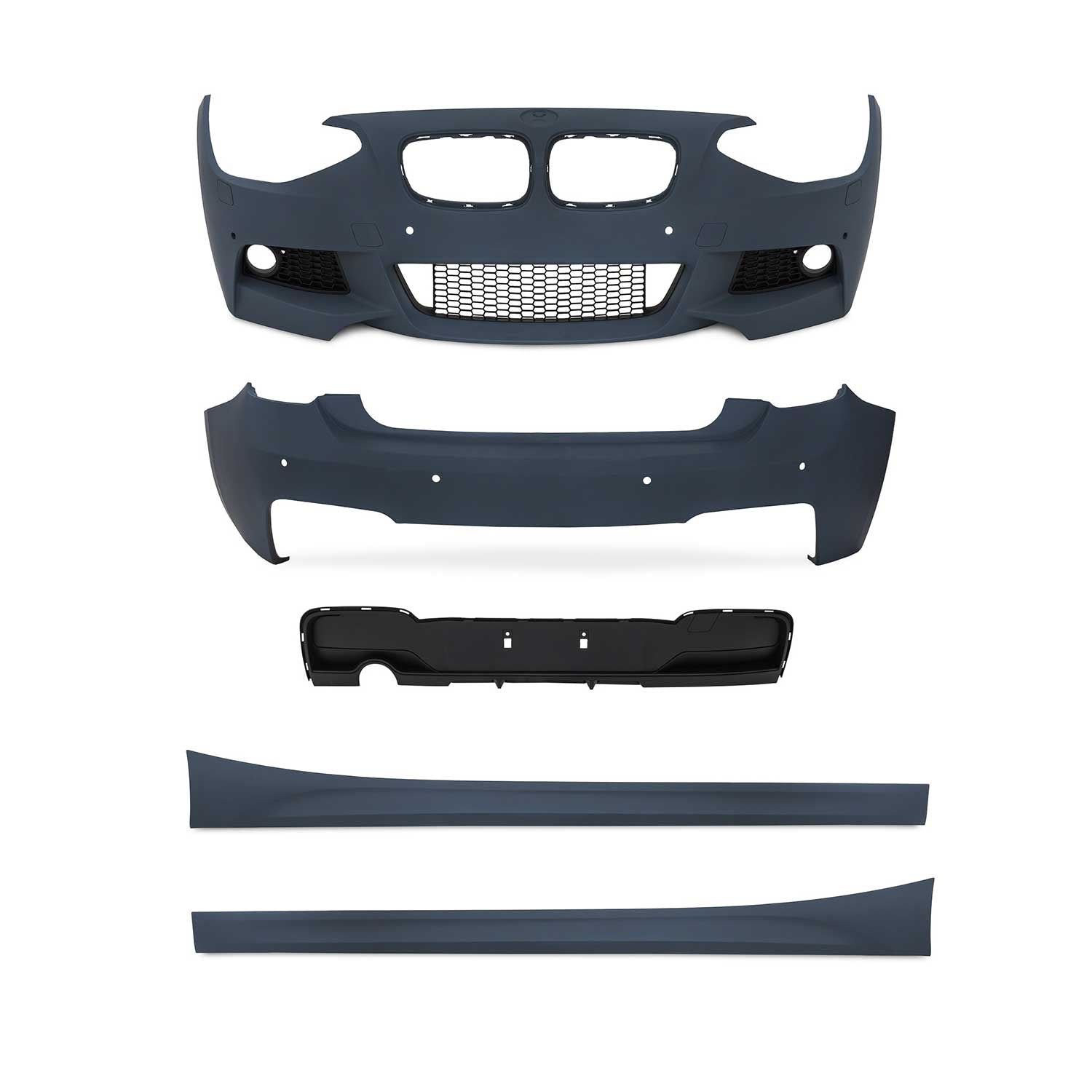 JOM Stoßstangen Kit & Seitenschweller für BMW F20 5-türer 2011-2015 Schwarz