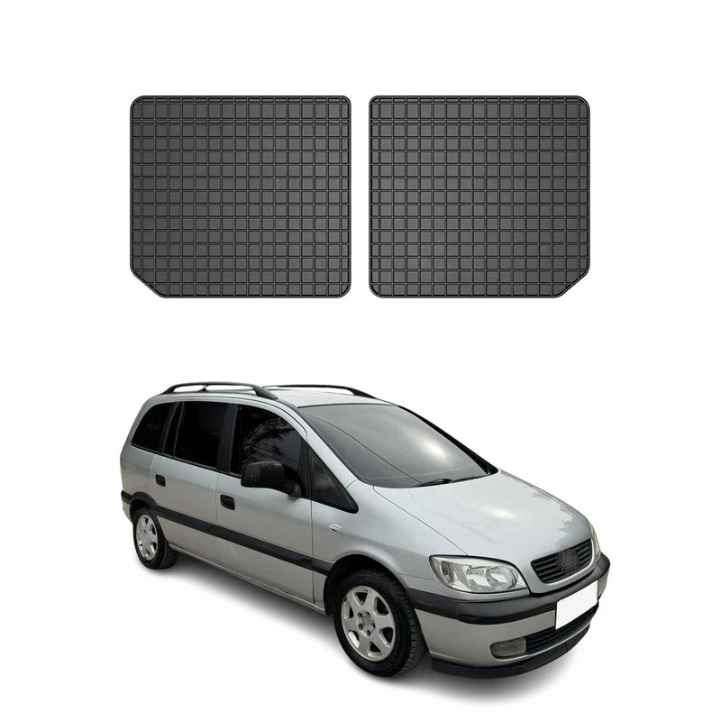 OMAC Gummi Fußmatten für Opel Zafira A 1999-2005 3rd row Automatten Schwarz 2x