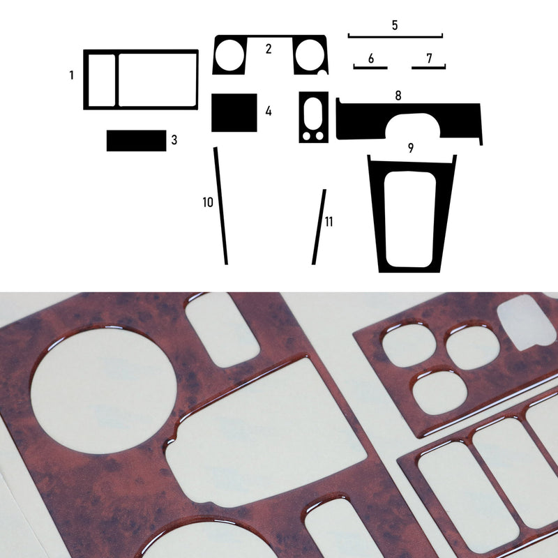 Innenraum Dekor Cockpit für BMW 3er E30 1982-1994 Wurzelholz Optik 11tlg