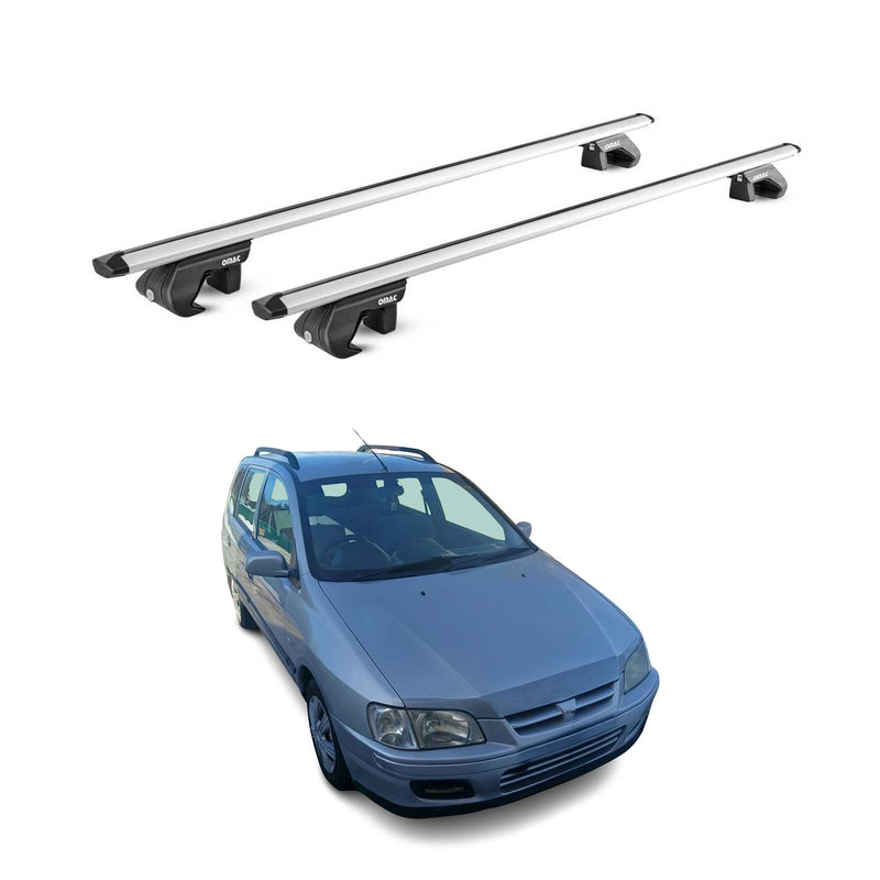 Dachträger für Mitsubishi Space Star mk1 1999-2002 Pre-FL 90kg Alu Silber 2x ABE