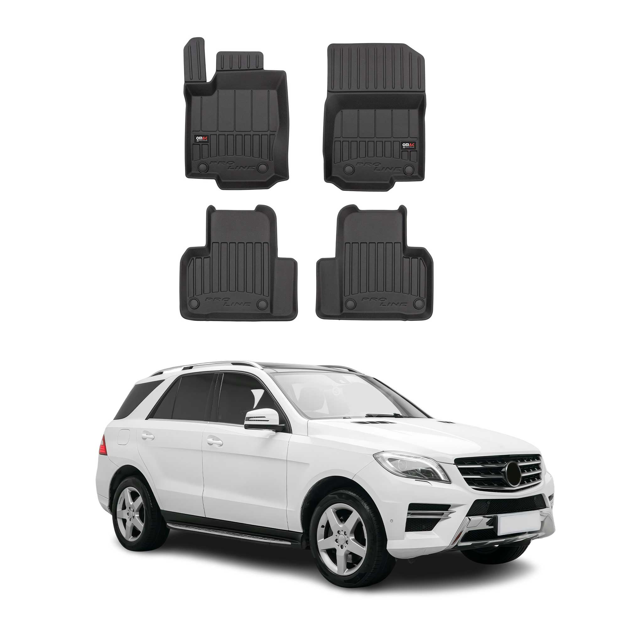 OMAC Gummi Fußmatten für Mercedes M Klasse W166 GLE C292 2011-2019 Premium 4x