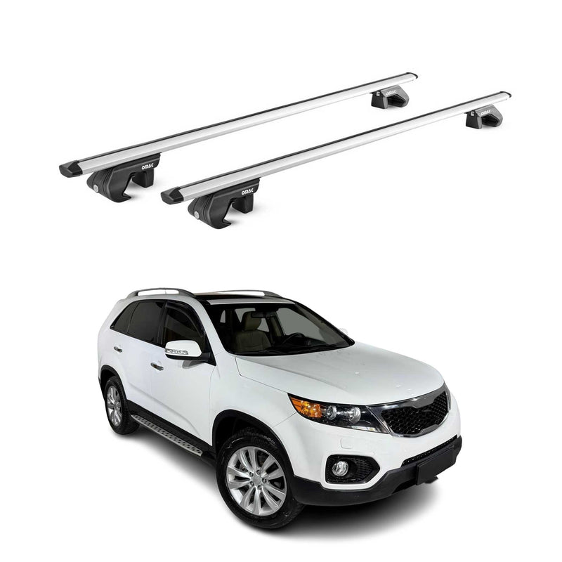 Dachträger Grundtäger für Kia Sorento 2009-2014 90kg Aluminium Silber 2 tlg ABE
