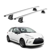 Alu Dachträger für DS 3 I 2010-2019 TÜV Abschließbar T-Nut 75 kg 2tlg Silber