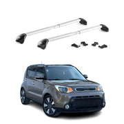 Dachträger Grundtäger für Kia Soul II 2014-2019 100kg Aluminium Silber 2 tlg ABE