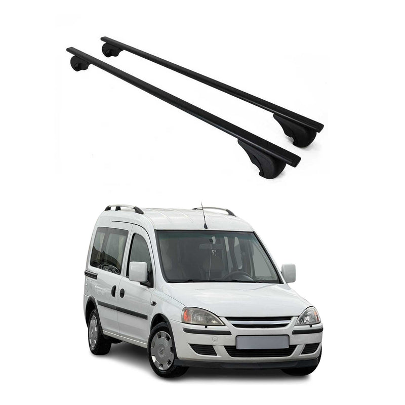 Dachträger Grundtäger für Opel Combo C 2001-2011 75kg Metall Schwarz 2 tlg