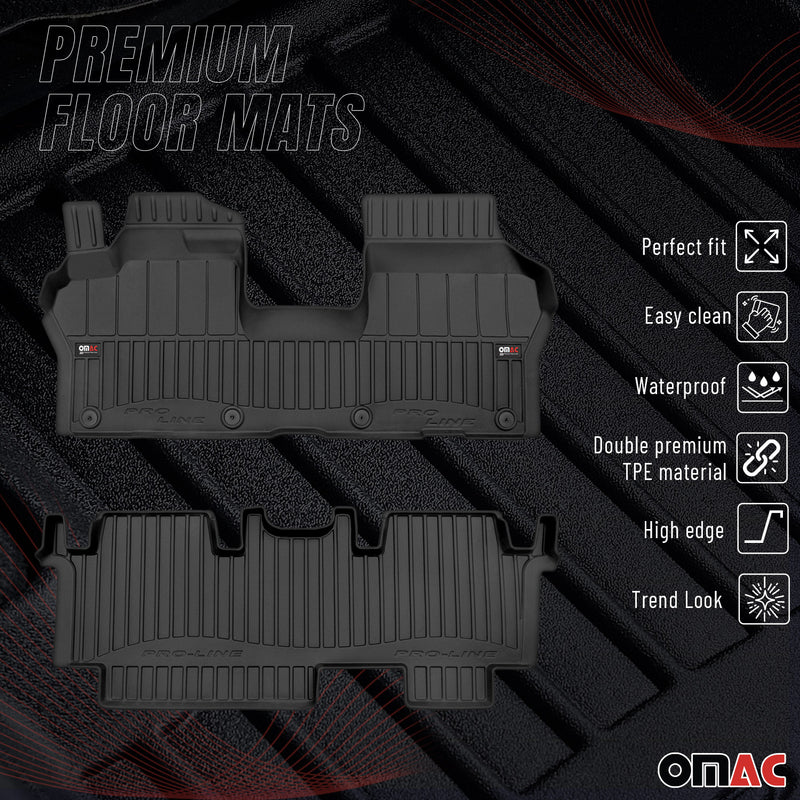 Fußmatten Gummimatten für VW ID Buzz 2022-2025 OMAC Premium 3D Schwarz TPE 2 tlg