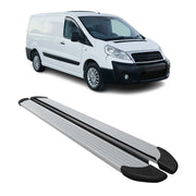 Seitenschweller Trittbretter Schweller für Fiat Scudo 2007-2016 L2 Alu Grau