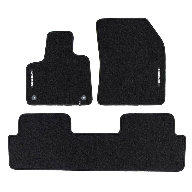 Velours Fußmatten für DS 7 Crossback 2020-2025 E-Tense Autoteppich Schwarz 3 tlg