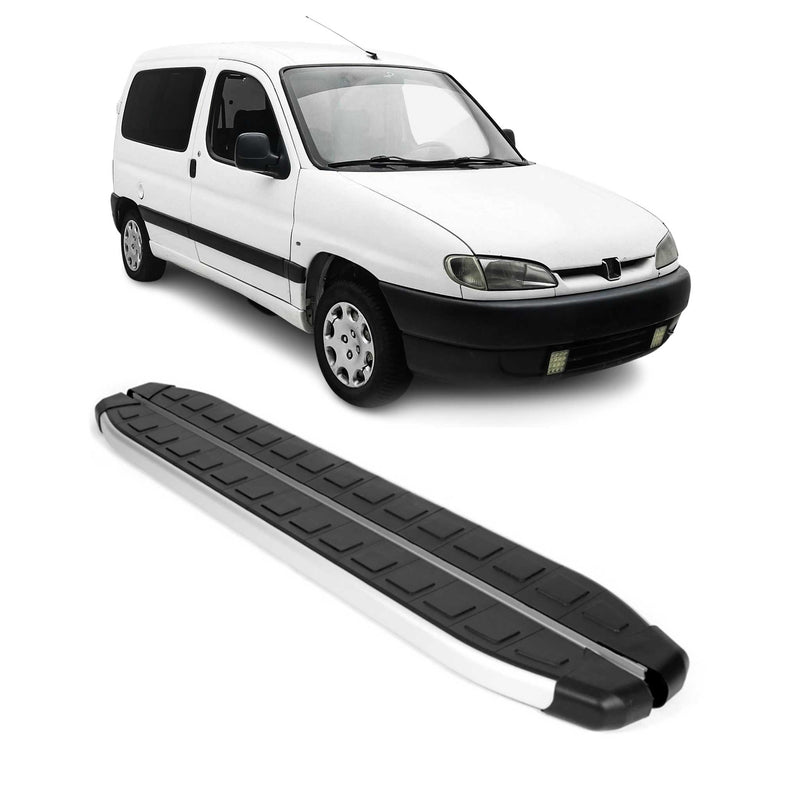 Schweller Seitenbretter Trittbretter für Peugeot Partner 1996-2008 Alu Schwarz