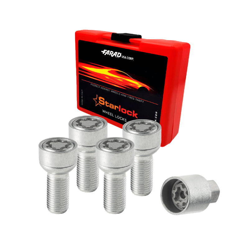 Radschloss Radschrauben Satz für Ford Galaxy bis 2006 Silber 4tlg M14X1.5