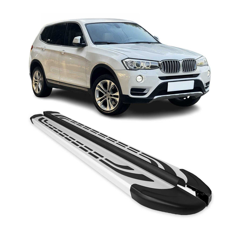 Trittbretter Seitenschweller Seitenbretter für BMW X3 E83 F25 2010-2017 Alu Grau