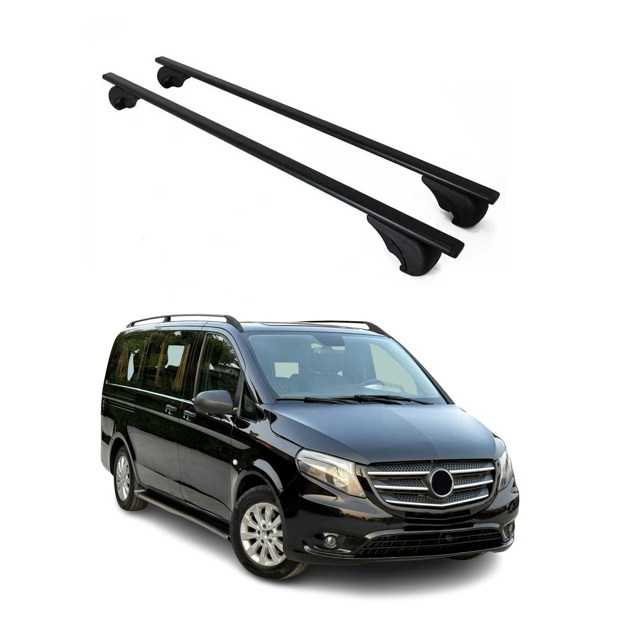 Dachträger Grundtäger für Mercedes Vito W447 2014-2026 75kg Metall Schwarz 2 tlg