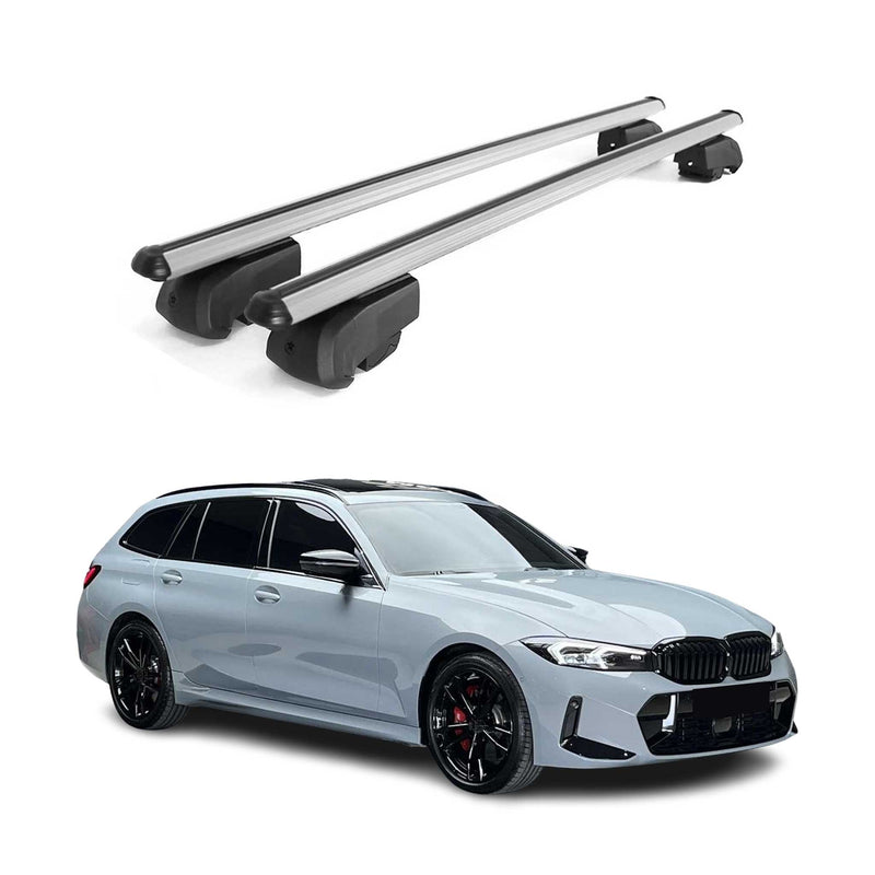 Dachträger Gepäckträger für BMW 3er Touring 2019-2021 ABE Aluminium Grau 2x