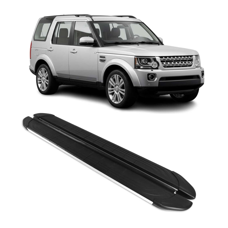 Trittbretter Seitenschweller für Land Rover Discovery 2009-2018 Alu Schwarz Grau