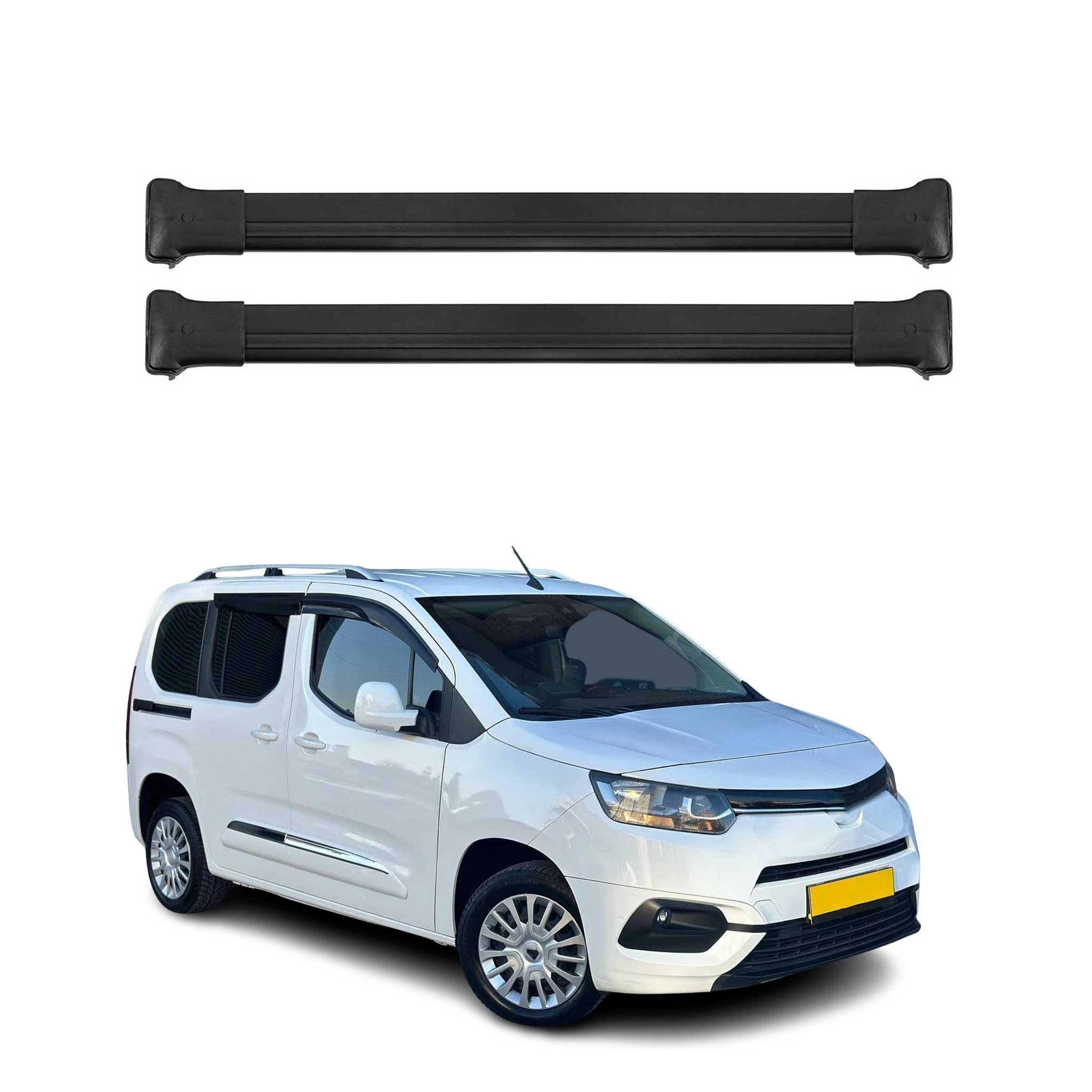 Dachträger Grundtäger für Toyota Proace City 2019-2026 75kg Alu Schwarz 2 tlg