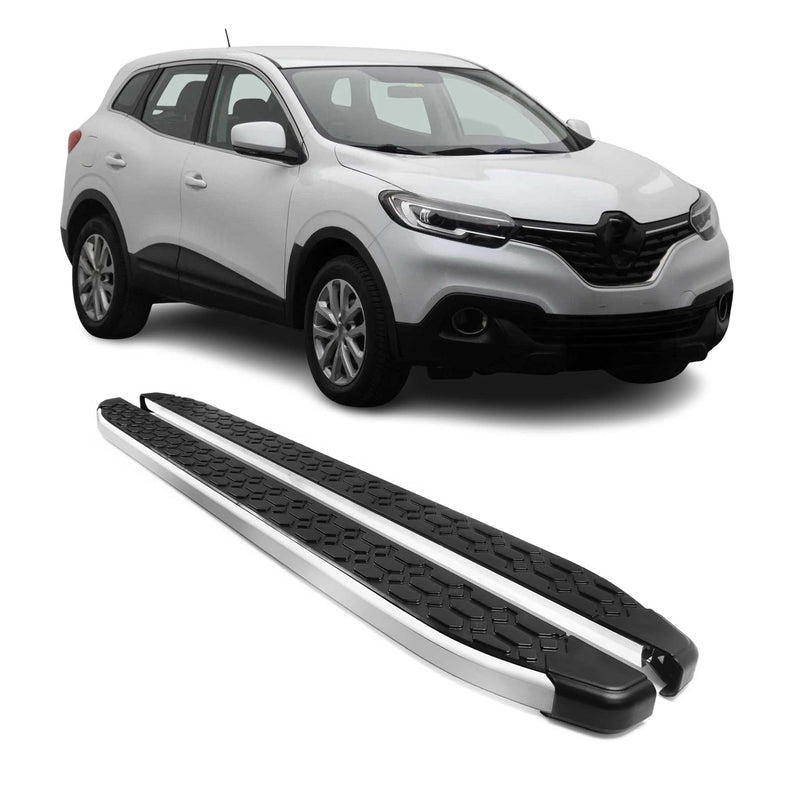 Alu Trittbretter Seitenschweller für Renault Kadjar 2015-2022 Schwarz Silber 2x
