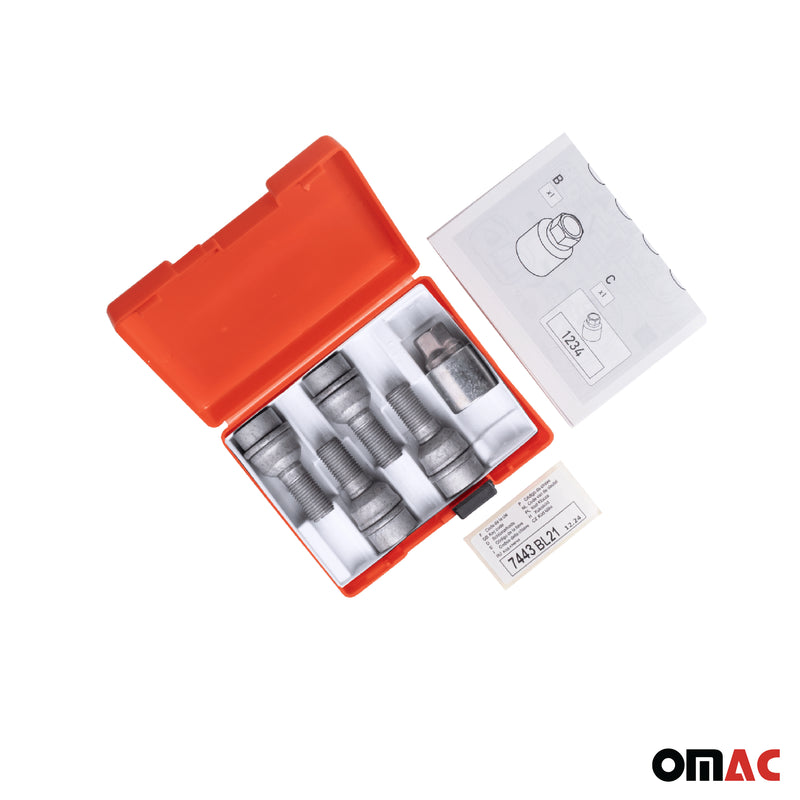 Radschloss Radschrauben Satz für VW Sharan 1995-2020 Silber 4tlg M14X1.5