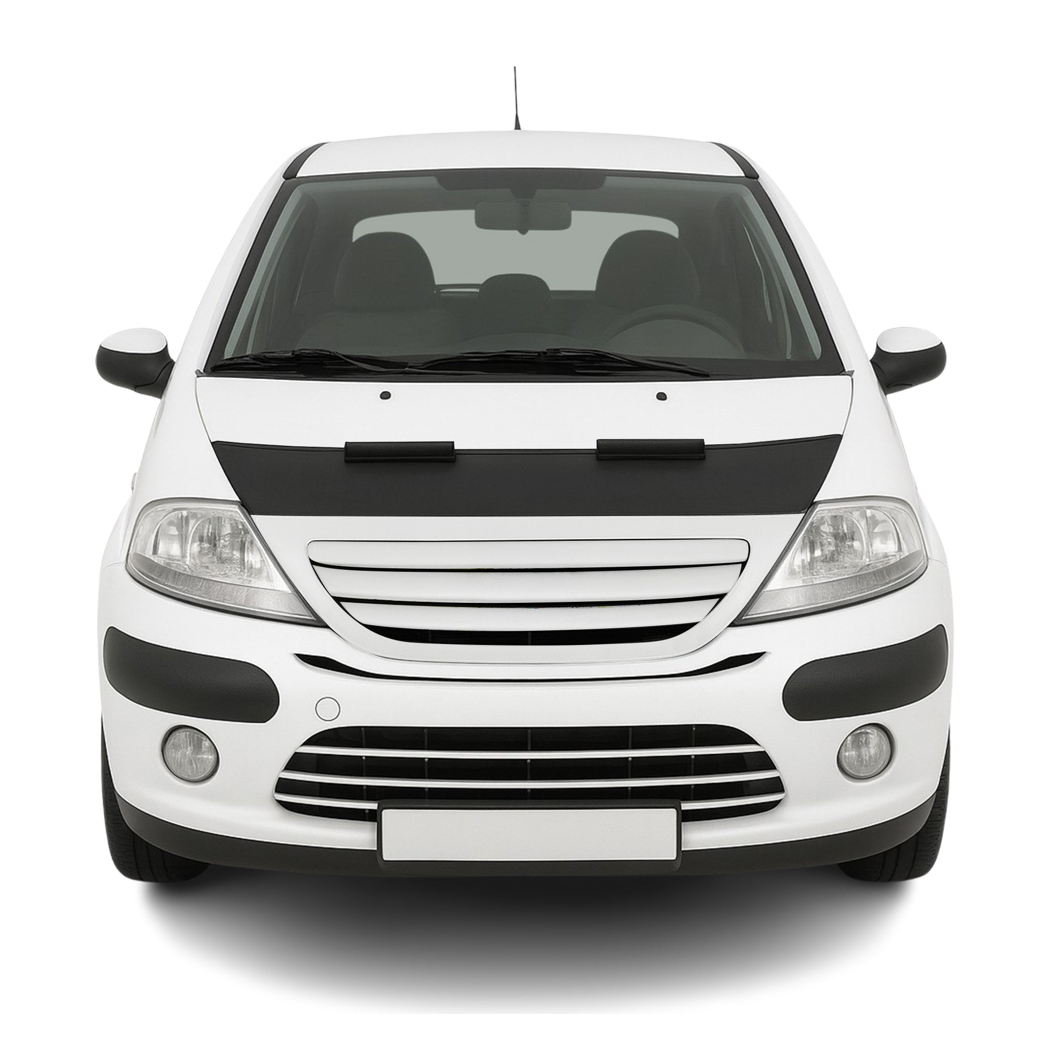 Haubenbra Steinschlagschutz Bonnet Bra für Citroen C3 2003-2009 Schwarz Halb