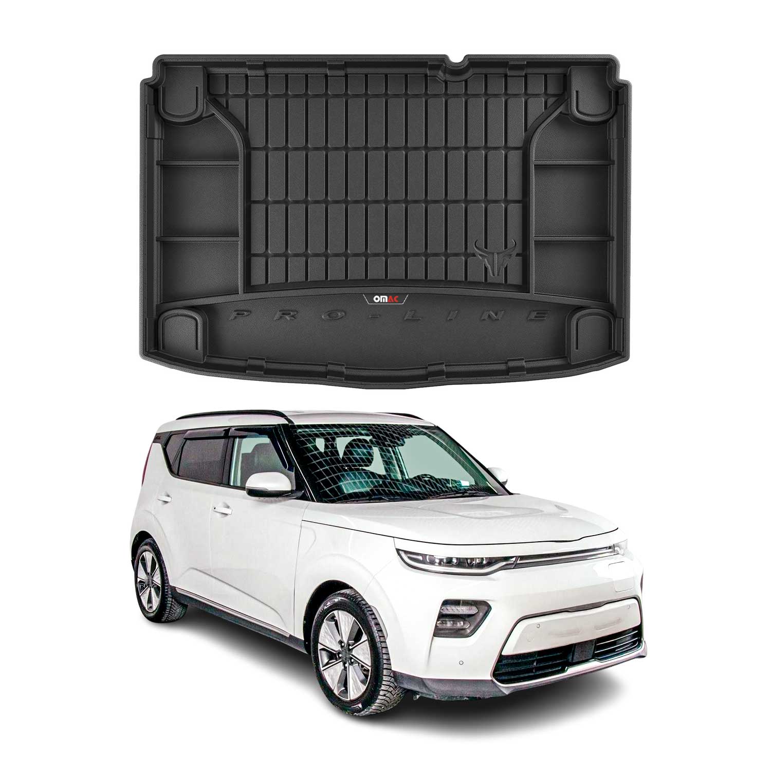 OMAC Gummi Kofferraumwanne für Kia e-Soul 2020-2026 TPE Laderaumwanne Schwarz