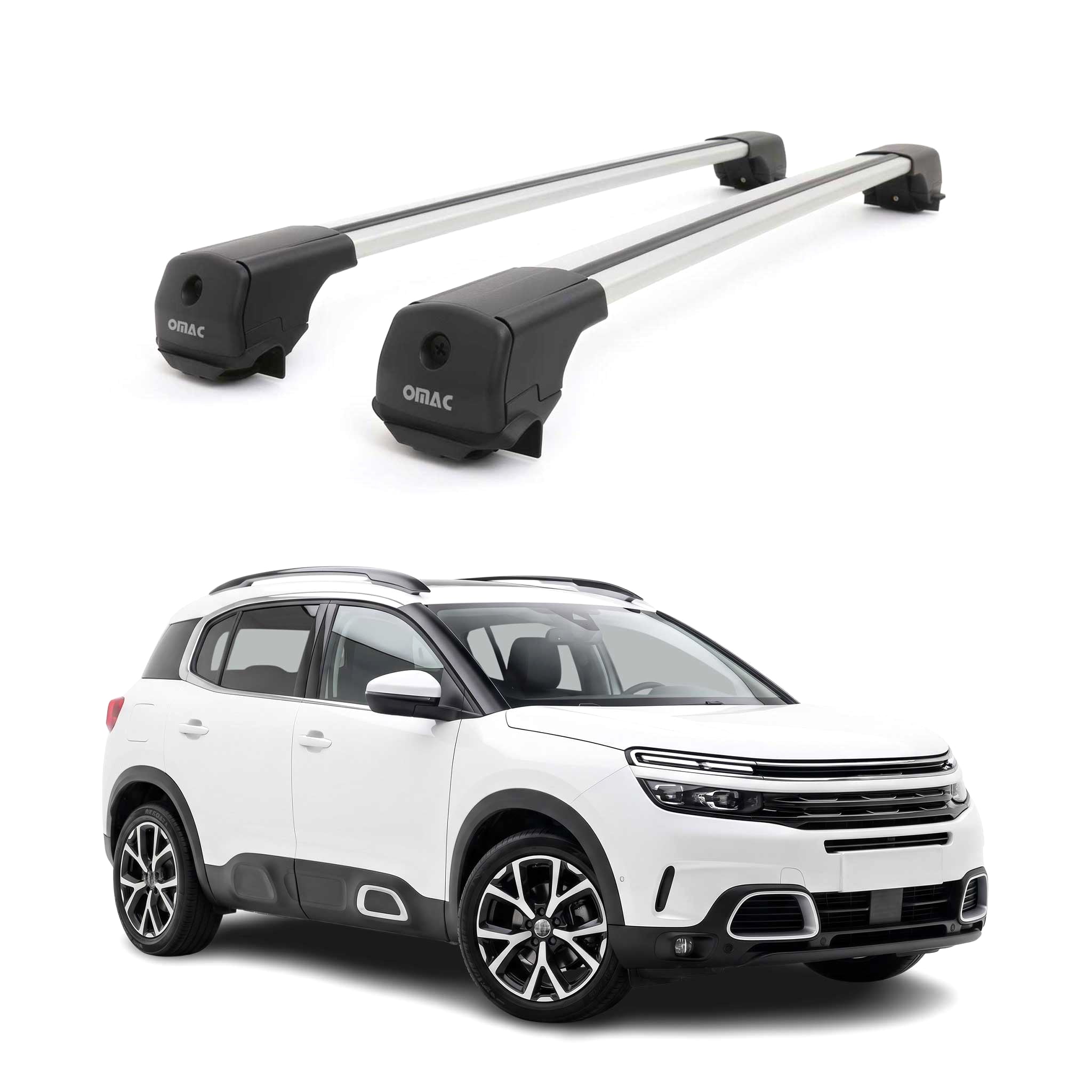 Dachträger Grundträger für Citroen C5 Aircross 2018-2025 Aluminium 75kg Grau 2x