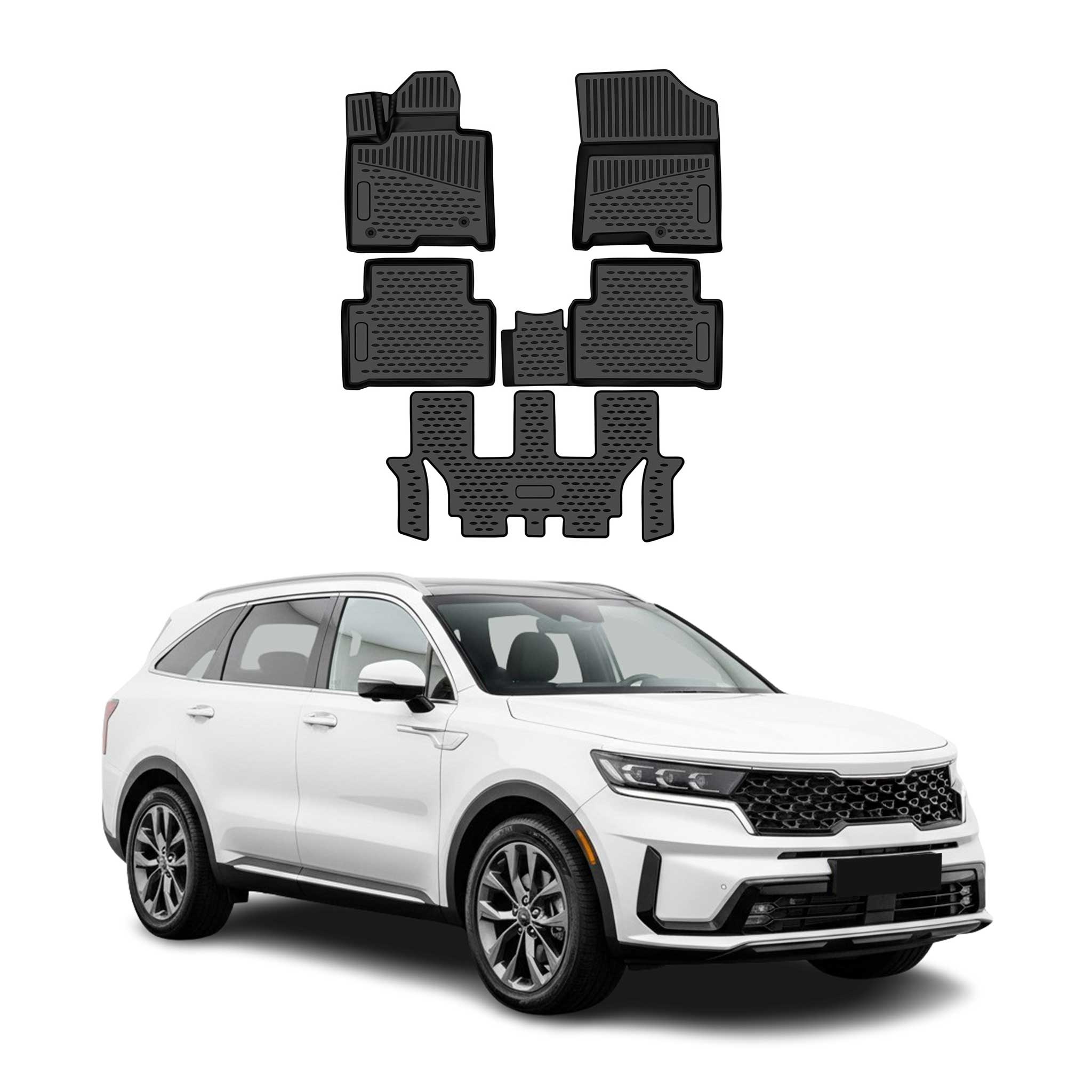 OMAC Gummimatten Fußmatten für Kia Sorento mk4 2023-2026 Facelift TPE Schwarz