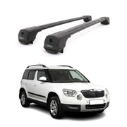 Dachträger Grundträger für Skoda Yeti 2009-2017 Aluminium 75kg Schwarz 2tlg