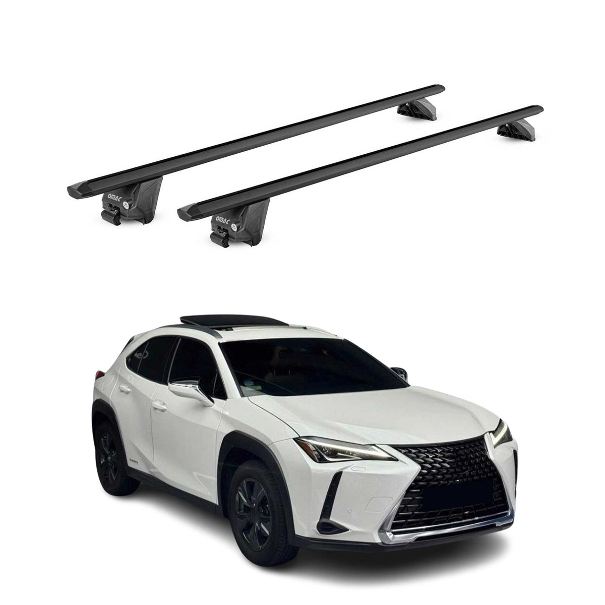 Dachträger Grundtäger für Lexus UX 2019-2026 100kg Aluminium Schwarz 2 tlg ABE