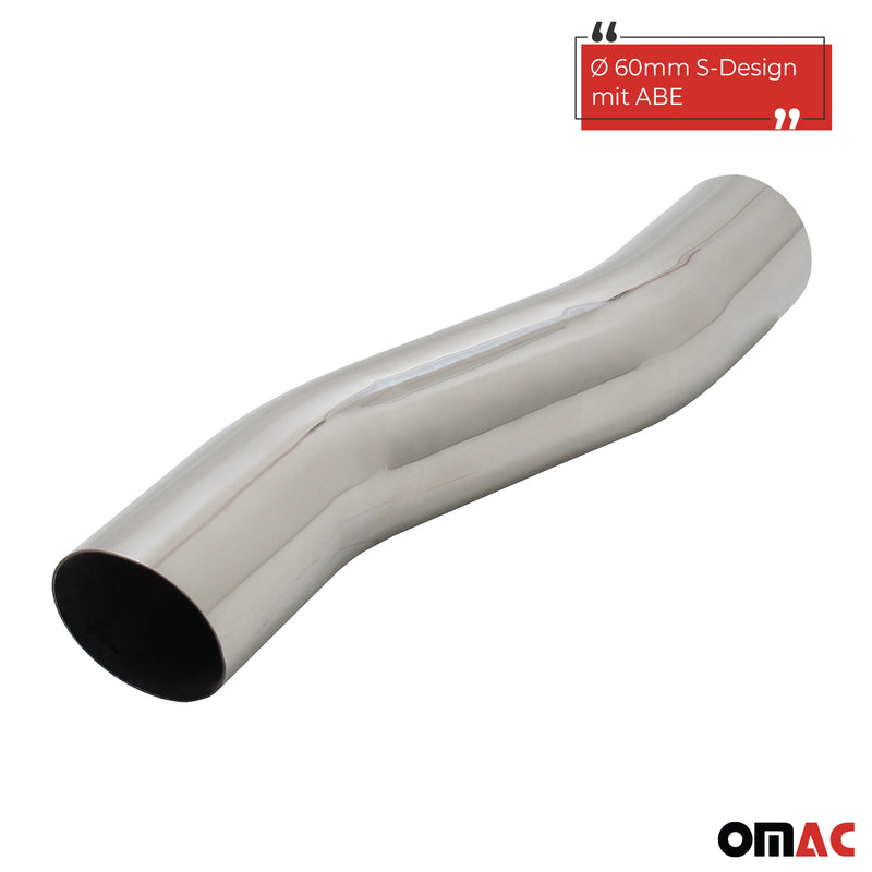 Auspuff Endrohr Edelstahl 1x60mm S-Design AUSPUFF ENDSCHALLDÄMPFER mit ABE