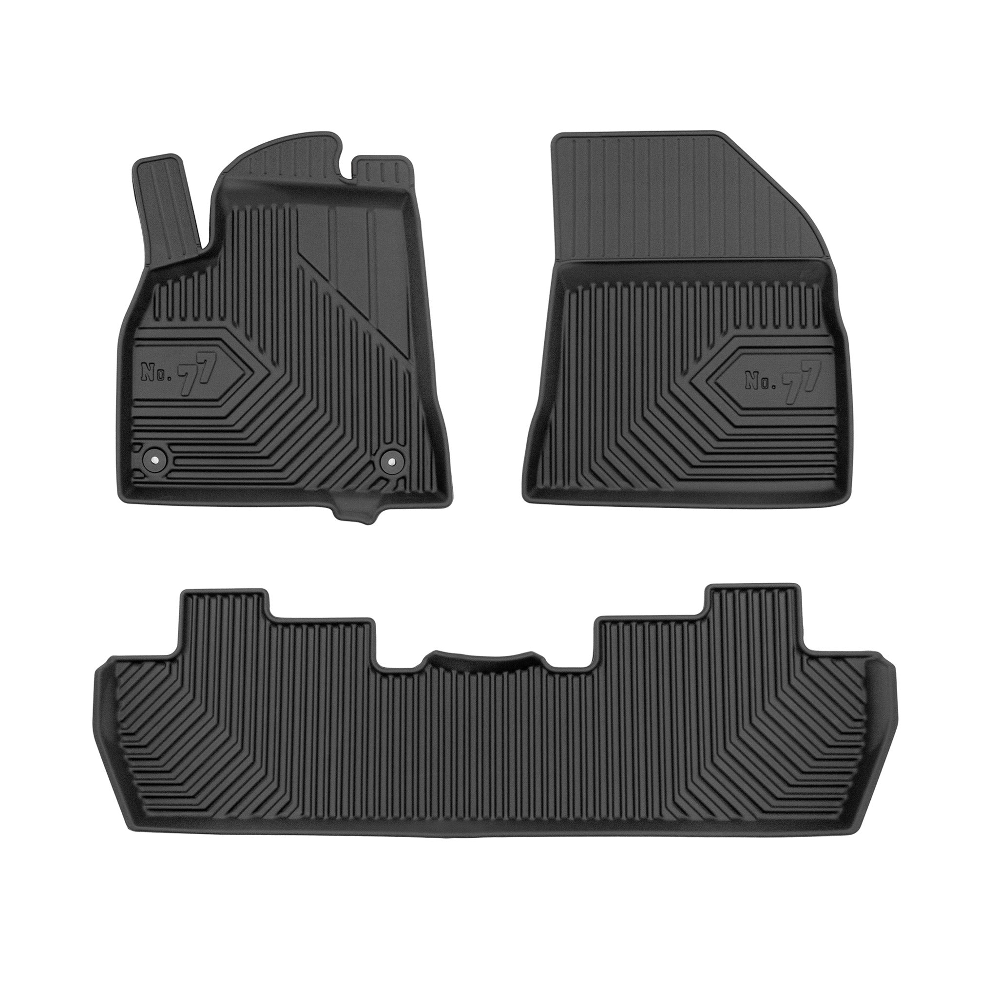 Fußmatten Gummimatten No.77 für Peugeot 5008 I 2009-2016 TPE Schwarz 3 teile