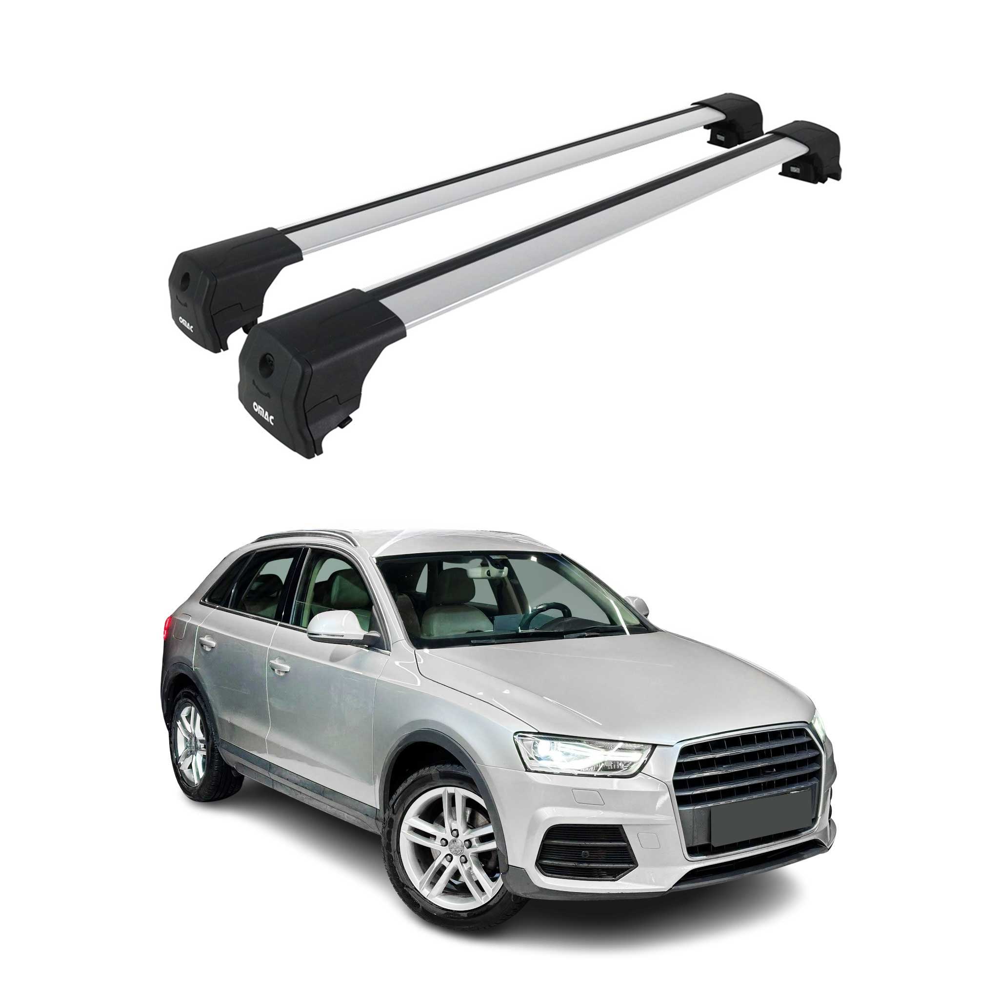 Dachträger Grundtäger für Audi Q3 mk1 2011-2018 75kg Aluminium Silber 2 tlg