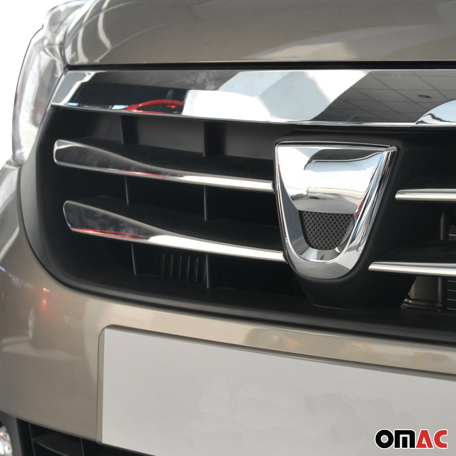 Kühlergrill Leisten Grillleisten für Dacia Dokker Express 2012-2021 Chrom Silber